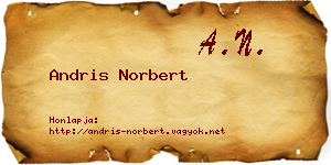 Andris Norbert névjegykártya